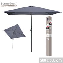 Parasol inclinable 2 x 3 m alu baleine acier gris anthracite