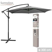 Parasol déporté rond Ø3m gris anthracite