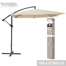 Parasol déporté carré 250 x 250 cm sable
