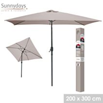 Parasol inclinable 2 x 3 m alu baleine acier taupe