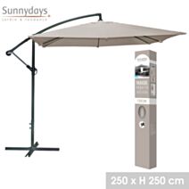 Parasol déporté carré 250 x 250 cm taupe