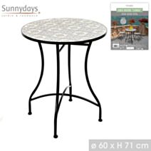 Table mosaïque/métal Lisboa Ø60 cm x h71 cm noir