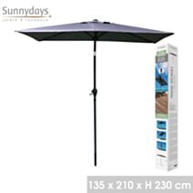 Parasol inclinable Villa Verde 135 x 210 cm gris anthracite