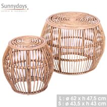 Set de 2 tables basse Lena Ø62 x h47,5 cm/Ø43,5 x h43 cm