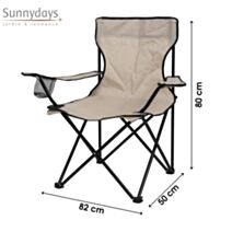 Fauteuil Camping 82 x 50 x h80 cm taupe