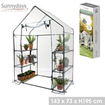 Serre de jardin avec porte 6 niveaux 143 x 73 x h195 cm