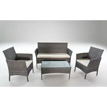 Salon jardin Urban table + 4 chaises noir