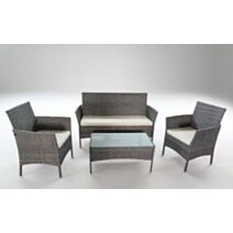Chaise Elegance rotin structure acier 55cm gris