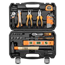 Coffret clé et douille 60 pièces noir et orange compact pratique