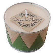 Boîte de bougie 75 x 50 mm cannelle orange