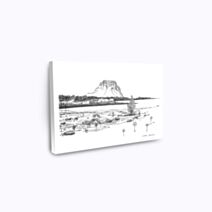 Peinture imprimée encre de chine Le Morne 30 x 20 cm - FLORENT BEUSSE