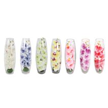 Composition fleurs artificielles H41 cm + vase en verre