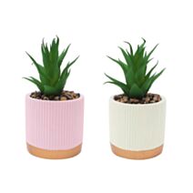 Plante artificielle pot ciment Ø10 x 19,5 cm