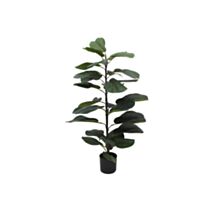 Plante artificielle 115 cm-28 feuilles, pot plastique cimenté