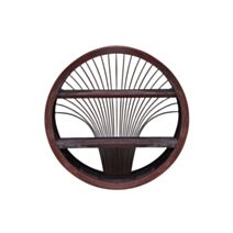 Etagère murale rotin 2 niveaux Ø55 x 12 cm