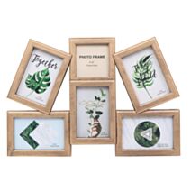 Pêle-mèle 6 cadres plastique/MDF 47 x H32,5 cm naturel