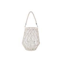 Lanterne déco en métal tressé/corde Ø22 x H27 cm
