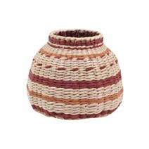 Vase déco tressé en rafia Ø28 x H23 cm marron