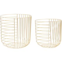 Corbeille en métal Ø30 x H31 cm doré