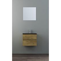 Meuble de salle de bain effet bois Geneva 60 cm vasque noir