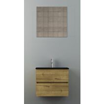 Meuble de salle de bain effet bois Geneva 60 cm vasque noir