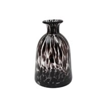 Vase verre D11x24cm noir et blanc