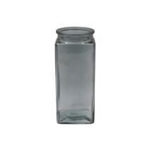 Vase verre 10x10x24cm fumé noir