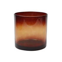Vase photophore verre D15xH15cm marron