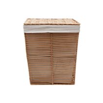Panier à linge tressé rattan H41 cm 
