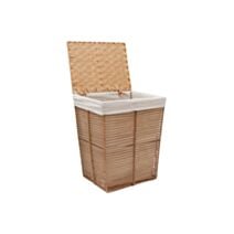 Panier à linge tressé housse polyester 39x30x47,5cm