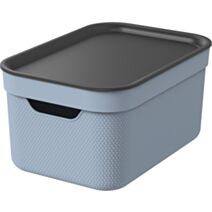 Boîte de rangement décorative plastique 5 L bleue - JIVE