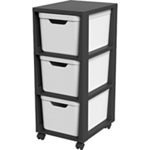 Tour de rangement sur roues 3 x 16 L blanche - JIVE