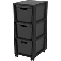 Tour de rangement sur roues 3 x 16 L noire - JIVE