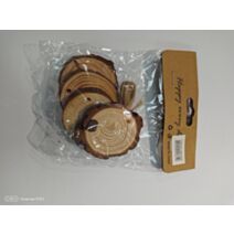 Set de 4 bois ronds à graver ou décorer 5 cm - HOBBYWORLD
