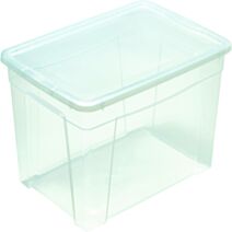 Boîte de rangement transparente avec couvercle 43L - MONDEX