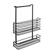 Corbeille double de porte Galileo métal noir - METALTEX