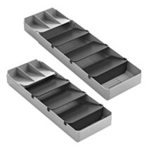 Range-couverts Unifit ajustable 6,5 x 15,5 x 41 cm plastique gris - METALTEX