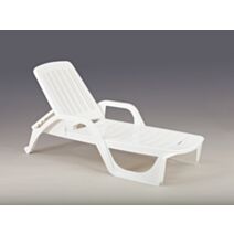 Transat Zanzibar 71 x 190 x 46 cm blanc