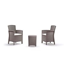 Set de jardin Lido 2 fauteuils + 1 table graphite - BICA