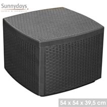Table/coffre de jardin Naxos effet rotin 54 x 54 x h39,5 cm