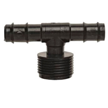 T Cannelé Ø13x16mm Noir Sortie Fileté 20x27 - TECHN'O