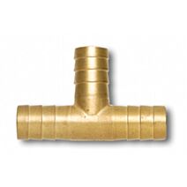 Raccord laiton T égal cannelé Ø19 mm+3 colliers - AQUA COM