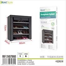 Armoire à chaussures d'appoint 4 niveaux 60 x 30 x 72 cm
