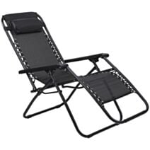 Chaise pliante métal 107x67cm noir