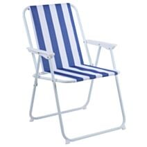 Chaise pliante compacte 51x45x75cm bleu rayé blanche