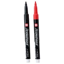 Permapaque 2 Marqueurs pointe fine rouge/noir - FISCHER DAREX