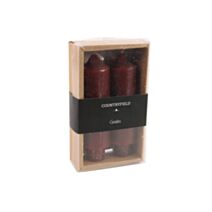 Bougie chandelle Vela Ø3,5xH.12,5cm aubergine - DECOSTARS