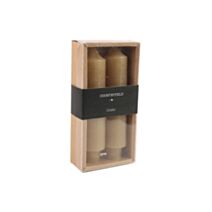 Bougie chandelle Vela Ø3,5xH.15,5cm beige - DECOSTARS