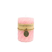 Bougie ronde spirale Tonnie H7,5cm rose - DECOSTARS