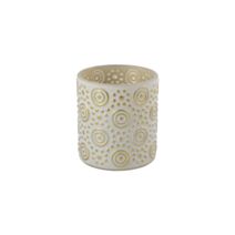 Porte-bougie Hailey S Ø7xH.8cm crème/doré - DECOSTARS